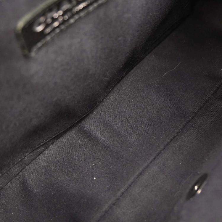 Pre Owned Chanel Blue Tweed Tweed Single Flap Patchwork Shoulder Bag