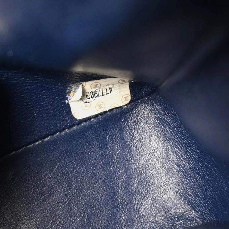 Pre Owned Chanel Denim Blue Backpack