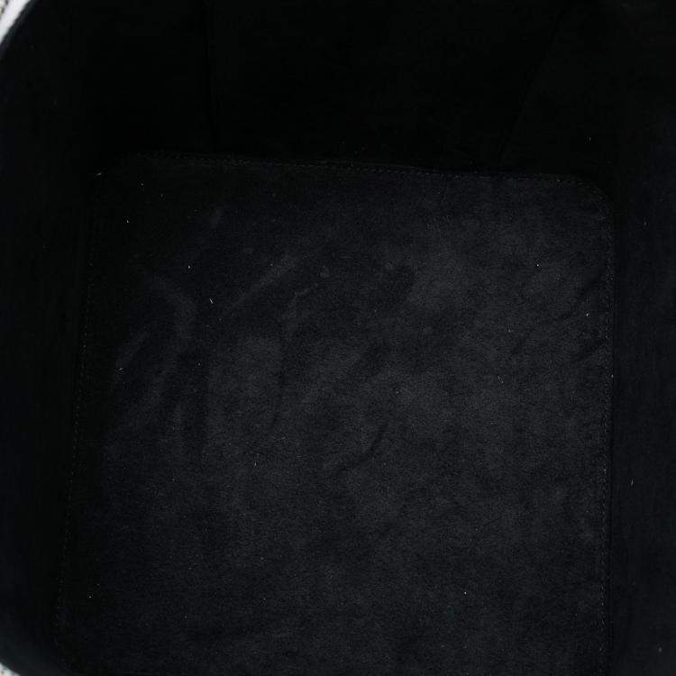 Pre Owned Chanel White Large Quilted Lambskin Top Handle Jewelry Box With Chain