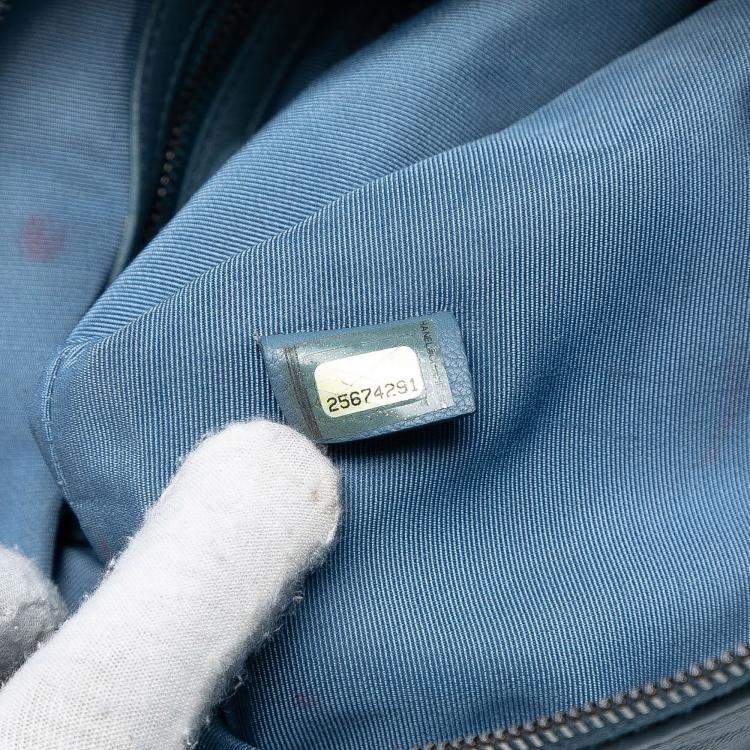 Pre Owned Chanel Blue Medium Aged Calfskin Gabrielle O Case Clutch