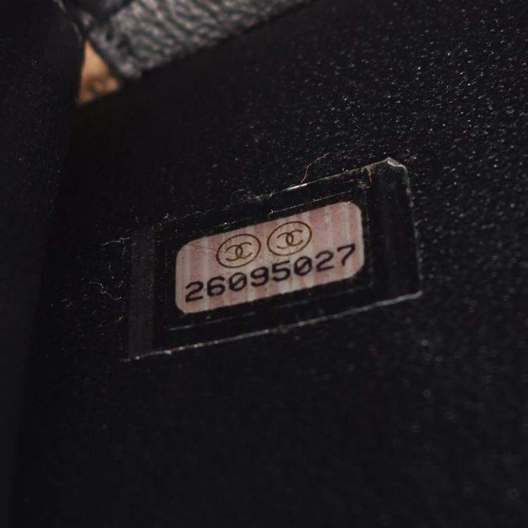 Pre Owned Chanel Black Brown Small Caviar CC Filigree Vanity Case