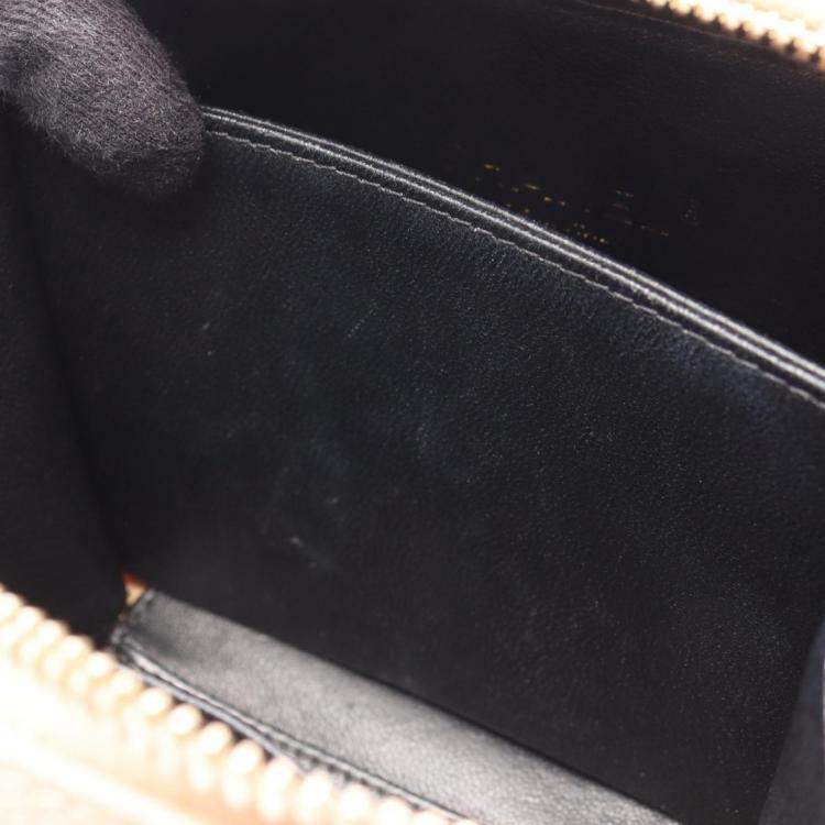 Pre Owned Chanel Black Brown Small Caviar CC Filigree Vanity Case