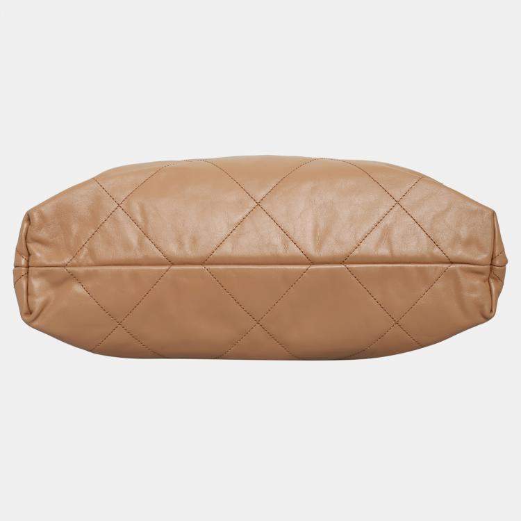 Pre Owned Chanel Brown Leather Medium C22 Bag