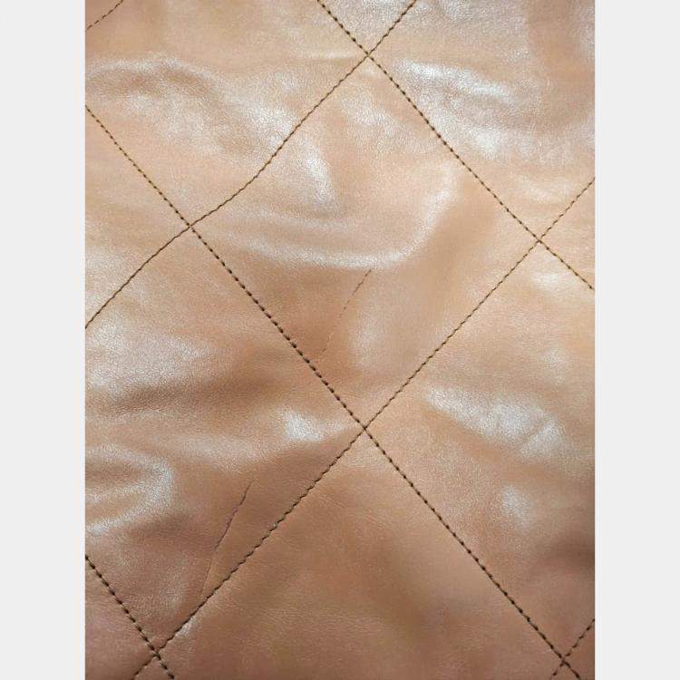 Pre Owned Chanel Brown Leather Medium C22 Bag