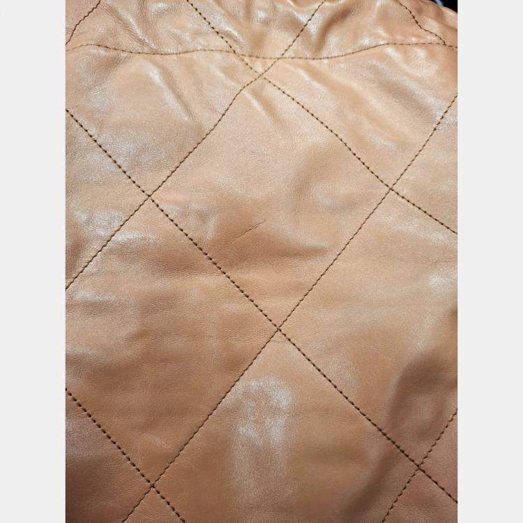 Pre Owned Chanel Brown Leather Medium C22 Bag