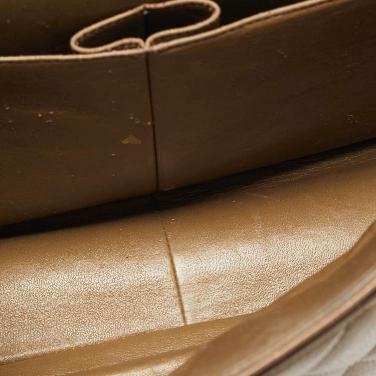 Pre Owned Chanel Brown Quilted Caviar Leather Maxi Classic Double Flap Bag