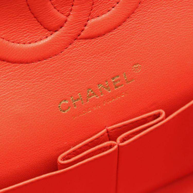 مملوكة مسبقًا Chanel Classic Double Flap Medium Red Leather Shoulder Bag