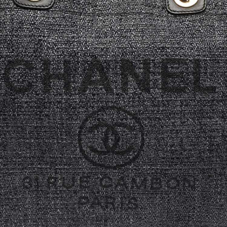 Pre Owned حقيبة شانيل شوبير دوفيل كبيرة قش رمادية