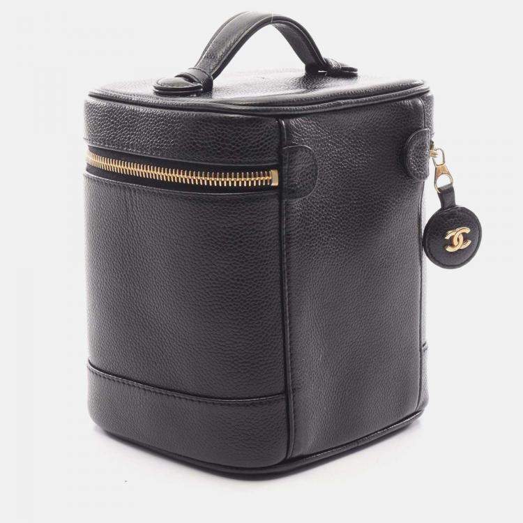 Pre Owned Chanel CC Black Leather Vanity Clutch