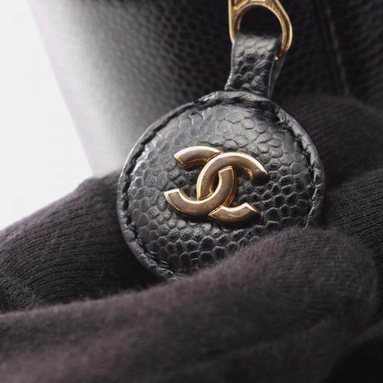 Pre Owned Chanel CC Black Leather Vanity Clutch