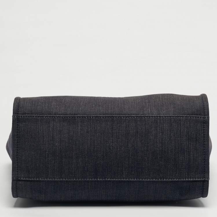 Pre Owned Chanel Navy Blue Denim Large Deauville Shopper Tote