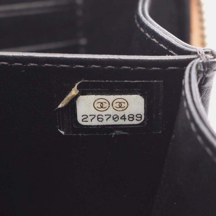 Pre Owned Chanel Filigree Pink/Black Leather Shoulder Bag