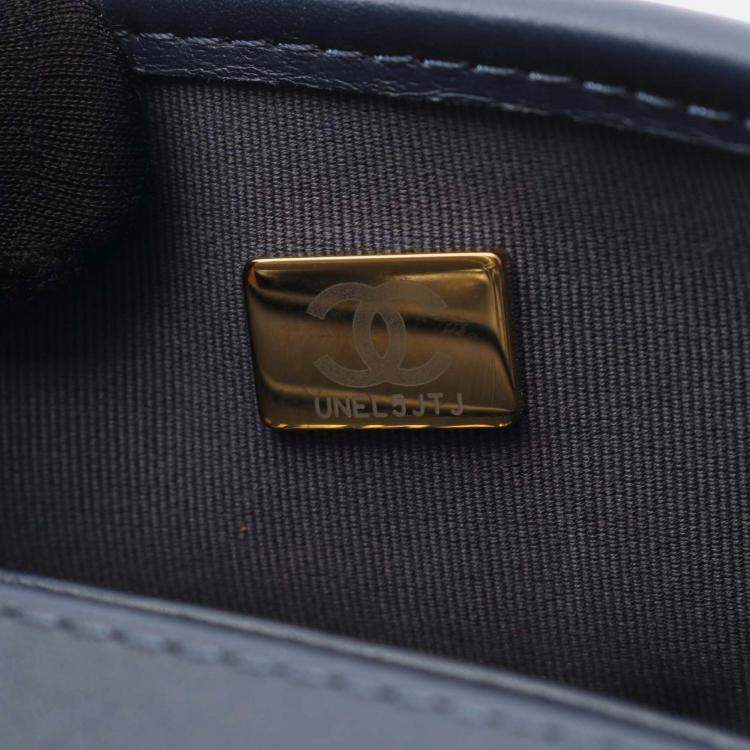 Pre Owned Chanel CC Blue Ombre Denim Quilted Messenger Flap Shoulder Bag