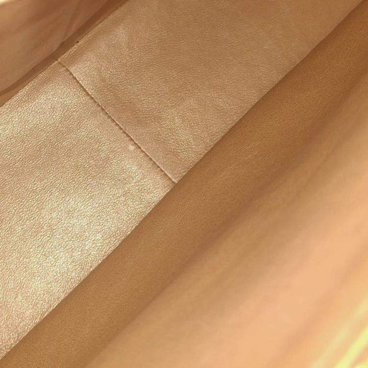 Pre Owned Chanel Brown Caviar Classic Jumbo Double Flap Bag