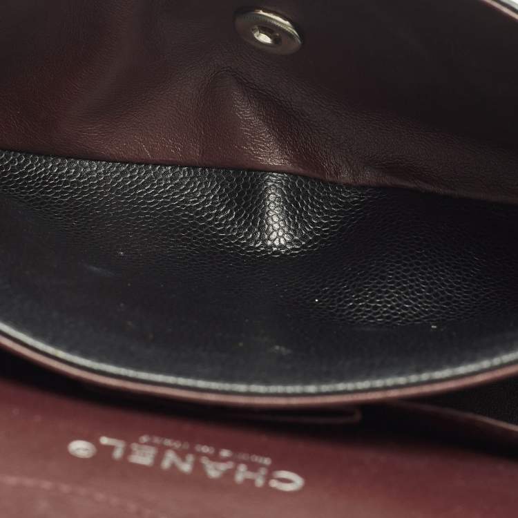 Pre Owned Chanel Black Quilted Caviar Leather Jumbo Classic Double Flap Bag