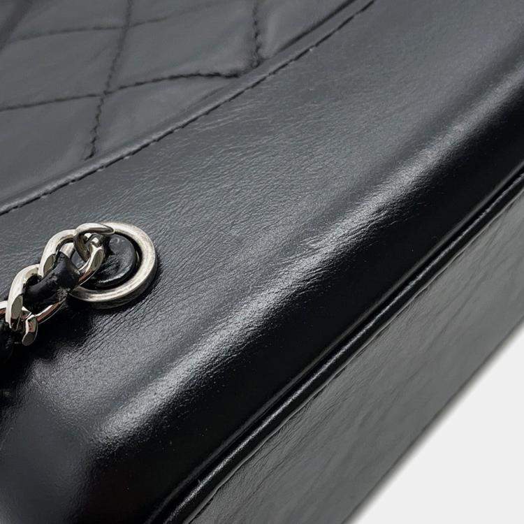 Pre Owned Chanel Gabriel Do Backpack Black Aged Calf Leather