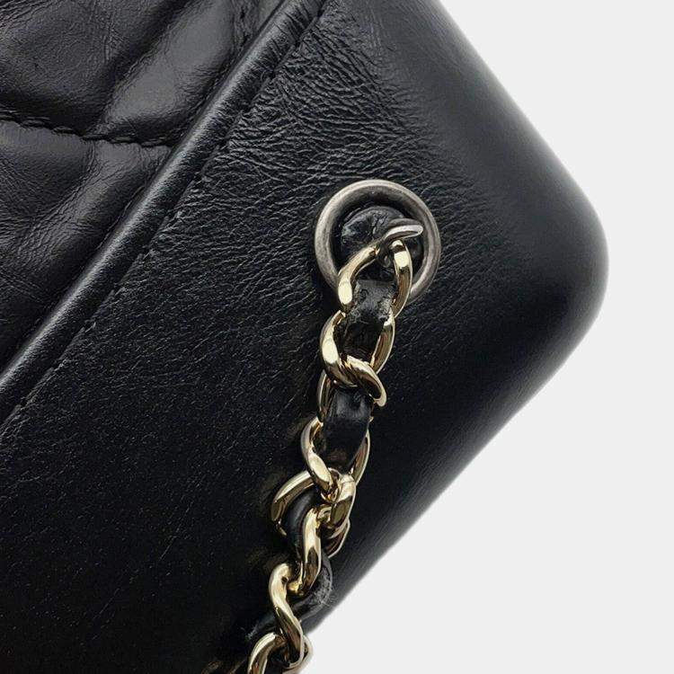 Pre Owned Chanel Gabriel Do Backpack Black Aged Calf Leather