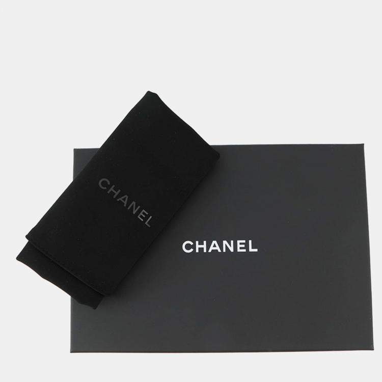 Pre Owned Chanel Chain Wallet Black Caviar Leather