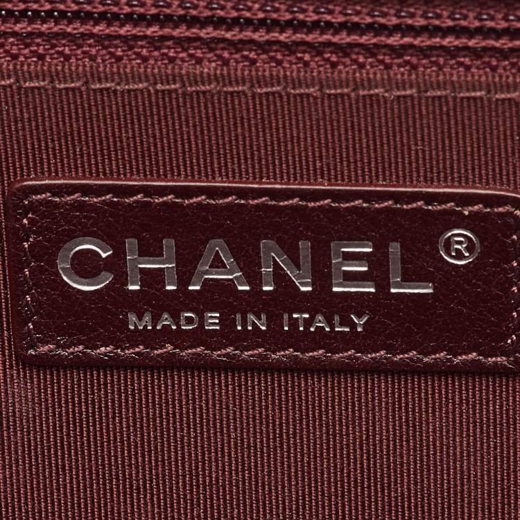 Pre Owned Chanel Navy Blue Quilted Leather Large Coco Boy Camera Case Bag