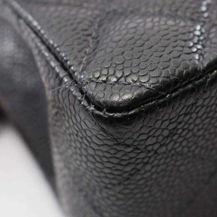 Pre Owned Chanel Mini Matelasse Chain Shoulder Bag Calfskin Leather Black