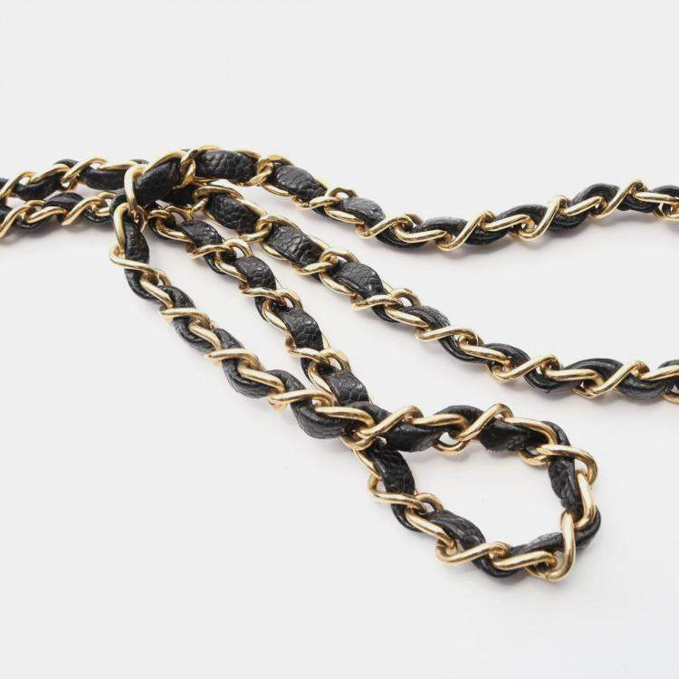 Pre Owned Chanel Mini Matelasse Chain Shoulder Bag Calfskin Leather Black