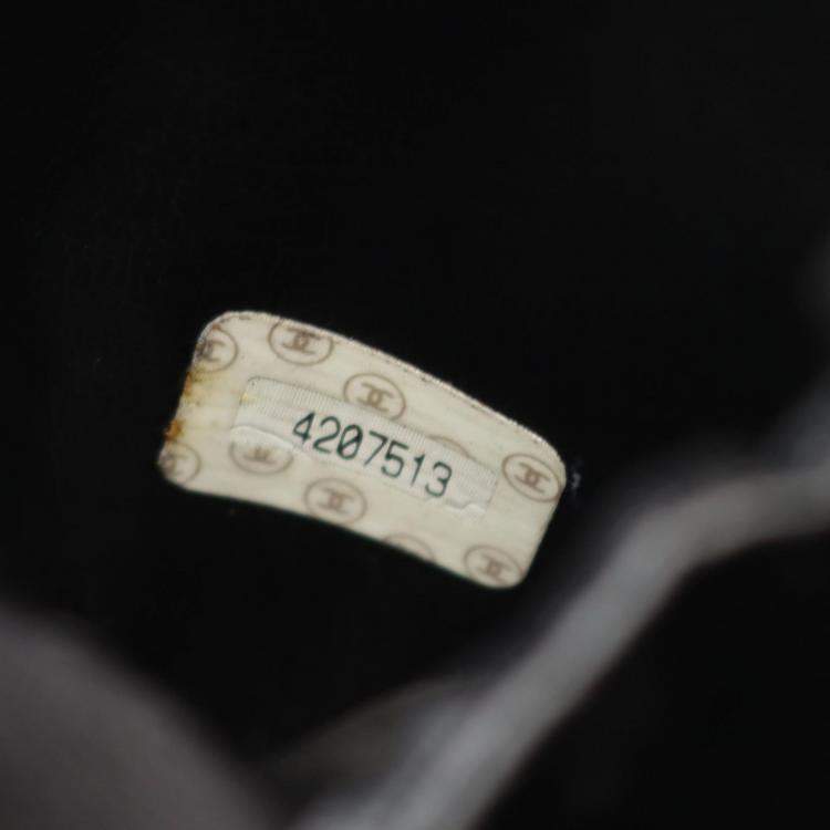 Pre Owned Chanel Coco Mark Vanity Handbag Leather Calfskin Black