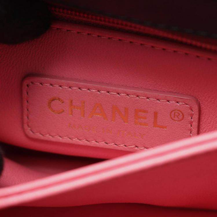 Pre Owned Chanel Coco Handle Xxs 2Way Shoulder Handbag Lamb Leather Black