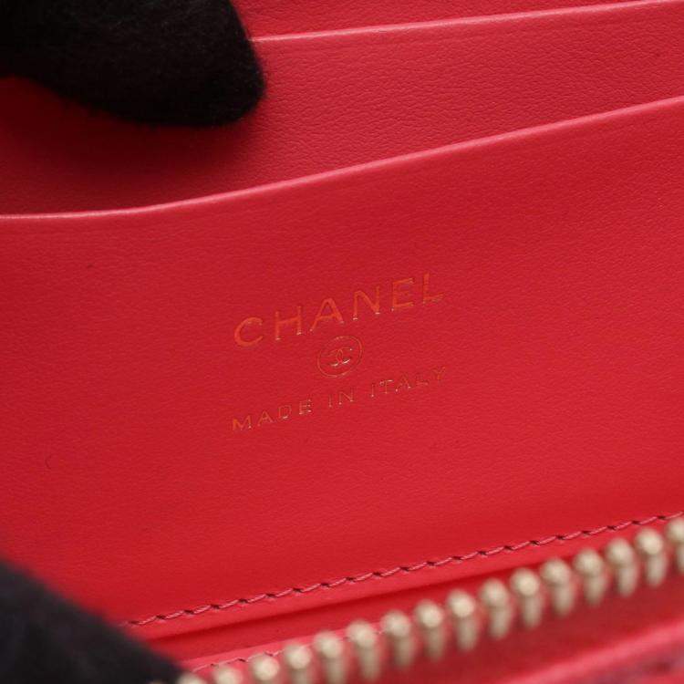 Pre Owned Chanel Matelasse Vanity Chain Shoulder Bag Calfskin Pink