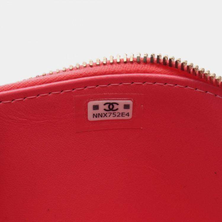 Pre Owned Chanel Matelasse Vanity Chain Shoulder Bag Calfskin Pink