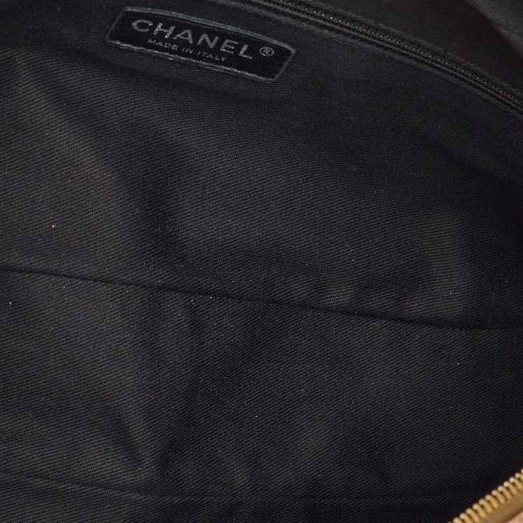 Pre Owned Chanel Metallic Brown Quilted Caviar Leather Jumbo Easy Flap Bag