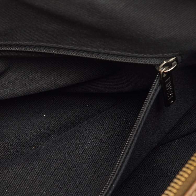 Pre Owned Chanel Metallic Brown Quilted Caviar Leather Jumbo Easy Flap Bag