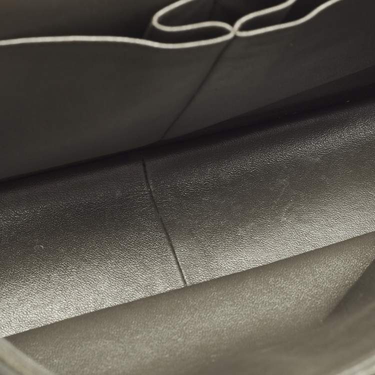 Pre Owned Chanel Classic Double Flap Maxi Green Quilted Caviar Leather Bag