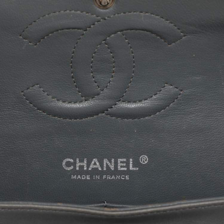 Pre Owned Chanel Classic Double Flap Medium Patent Leather Flap Bag