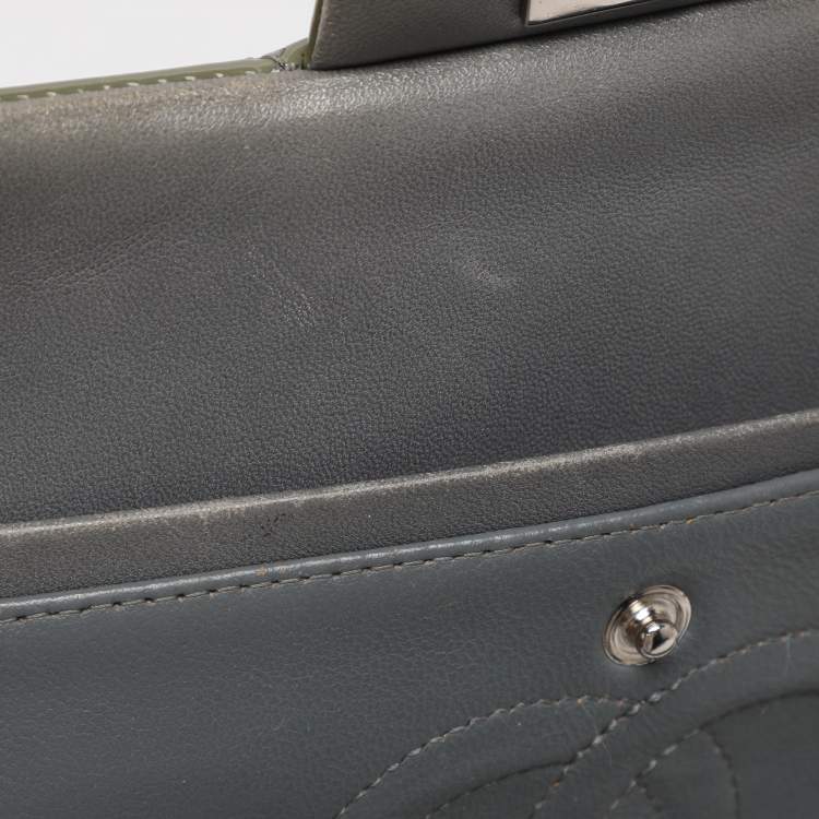 Pre Owned Chanel Classic Double Flap Medium Patent Leather Flap Bag