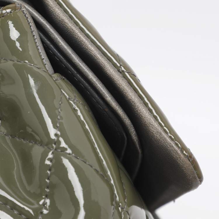 Pre Owned Chanel Classic Double Flap Medium Patent Leather Flap Bag