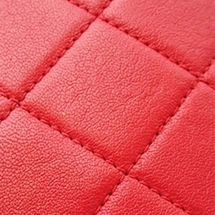 Pre Owned Chanel Red Quilted Lambskin Chain Infinity Top Handle Bag