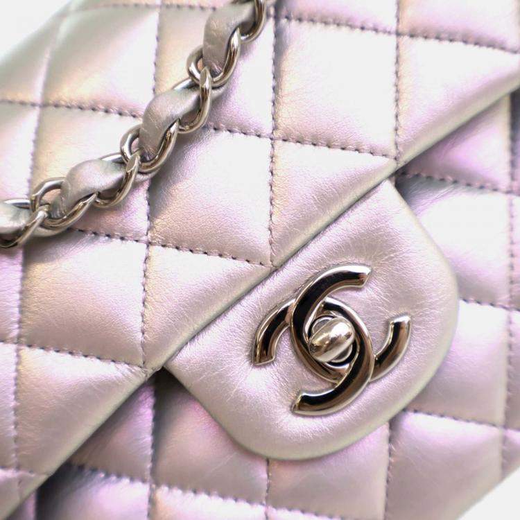 Pre Owned Chanel Small Lambskin Classic Double Flap Bag