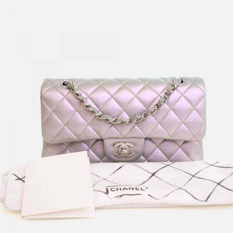 Pre Owned Chanel Small Lambskin Classic Double Flap Bag