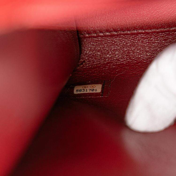 Pre Owned Chanel Red Reissue 2.55 Quilted Caviar Top Handle Flap