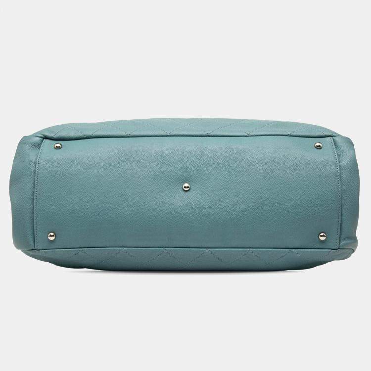 Pre Owned Chanel Blue Quilted Caviar Timeless Tote XL