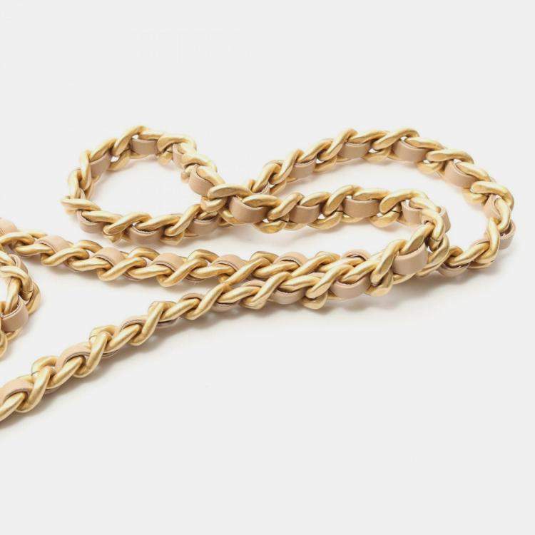 Pre Owned Chanel Matelasse Shoulder Bag Leather Beige