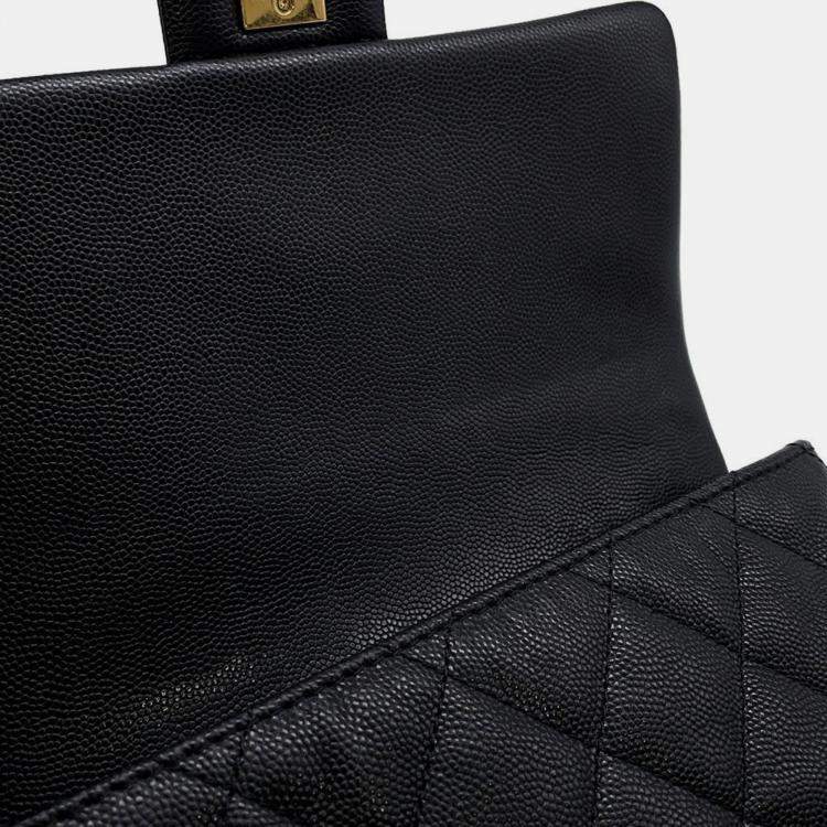 Pre Owned Chanel Mini Matelasse Caviar Leather Chain Shoulder Bag Black