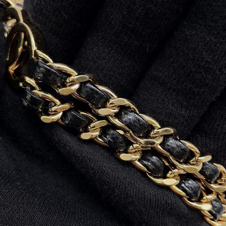 Pre Owned Chanel Mini Matelasse Caviar Leather Chain Shoulder Bag Black