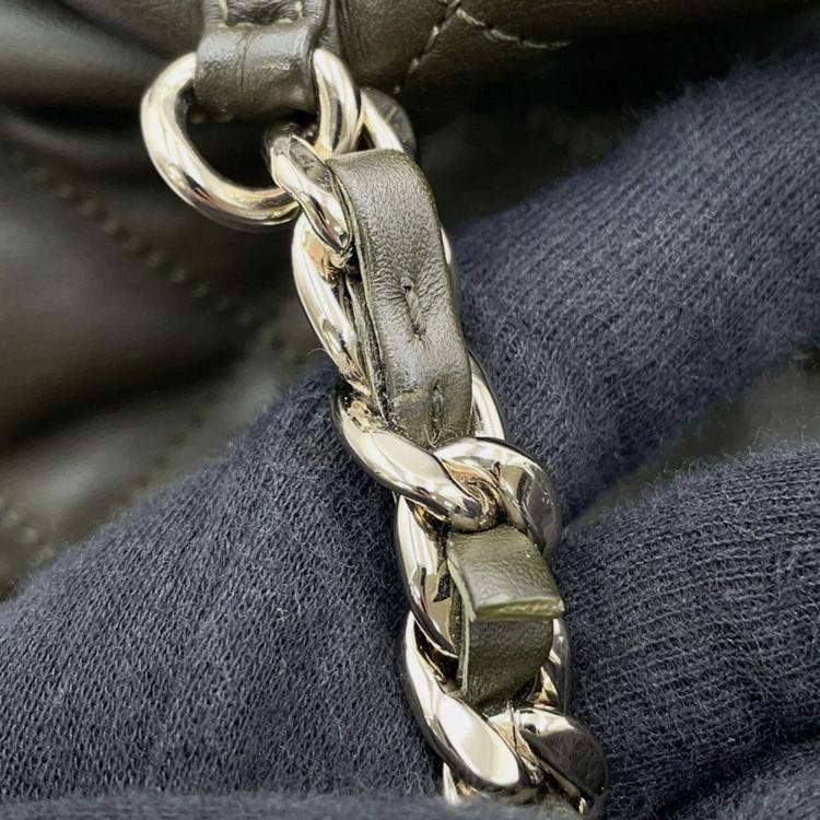 Pre Owned Chanel Matelasse Coco Mark Black Lambskin Backpack