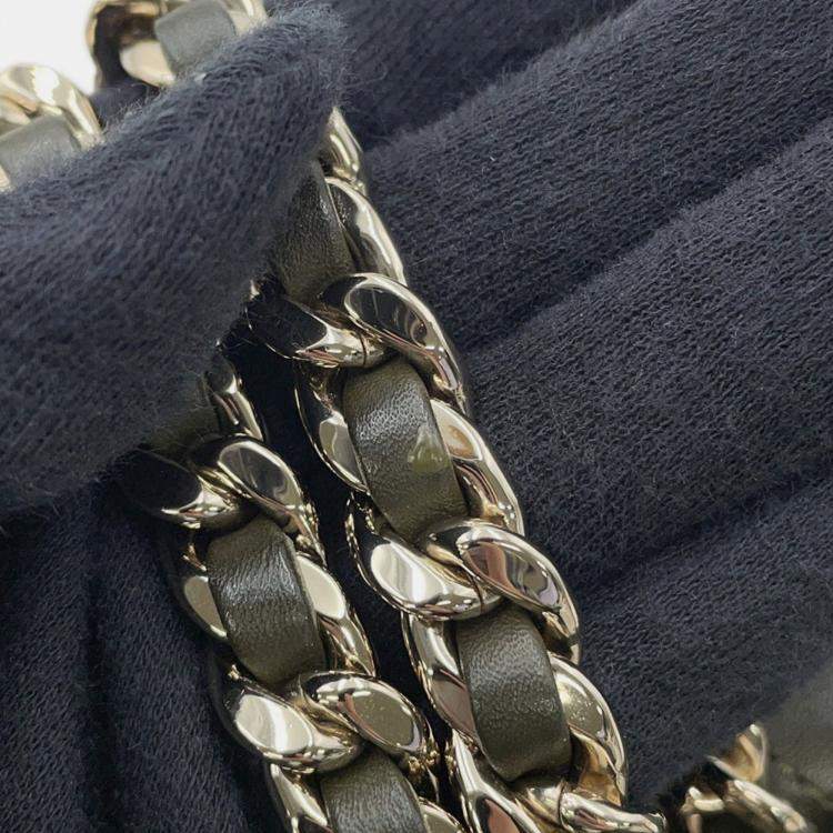 Pre Owned Chanel Matelasse Coco Mark Black Lambskin Backpack