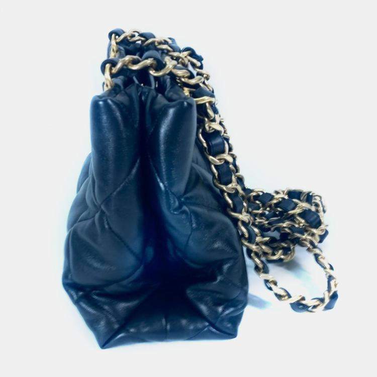 Pre Owned Chanel Chain Bag Quilted Matelasse Small Shopping Cc Coco Mark Shoulder Lambskin Black