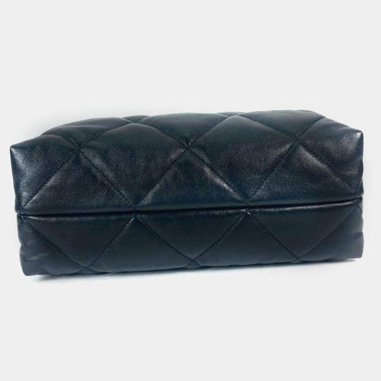 Pre Owned Chanel Chain Bag Quilted Matelasse Small Shopping Cc Coco Mark Shoulder Lambskin Black