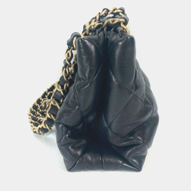 Pre Owned Chanel Chain Bag Quilted Matelasse Small Shopping Cc Coco Mark Shoulder Lambskin Black