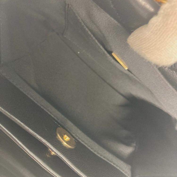 Pre Owned Chanel Chain Bag Quilted Matelasse Small Shopping Cc Coco Mark Shoulder Lambskin Black