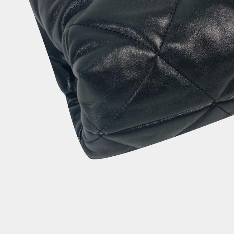 Pre Owned Chanel Chain Bag Quilted Matelasse Small Shopping Cc Coco Mark Shoulder Lambskin Black